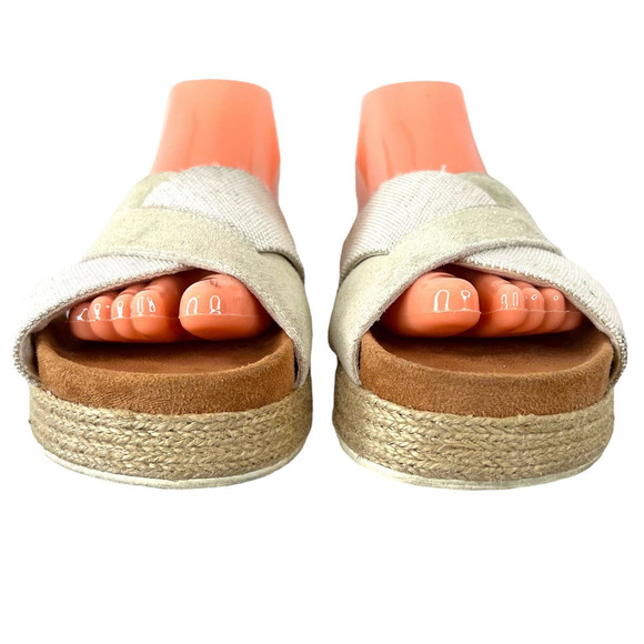 TOMS Paloma Cross Front Suede Sandals in Cream Women's Size 7 - Picture 7 of 10